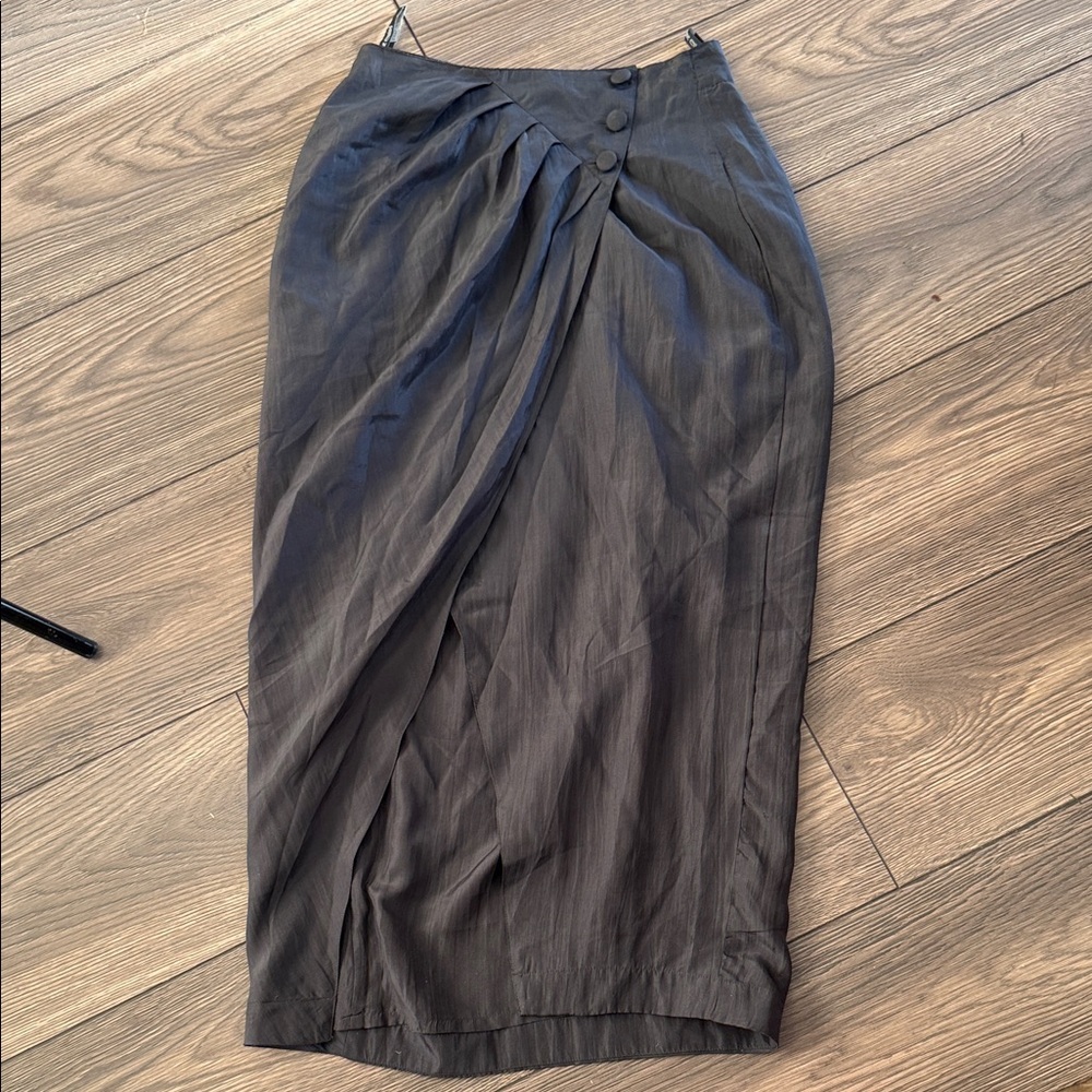 Vintage 1980’s Black 100% Silk Gene Ewing Black Women's Skirt Flawless